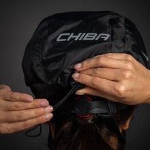 Chiba Regenschutz Pro (Raincover) für Fahrradhelme - wasser- und winddicht, Nackenschutz - schwarz